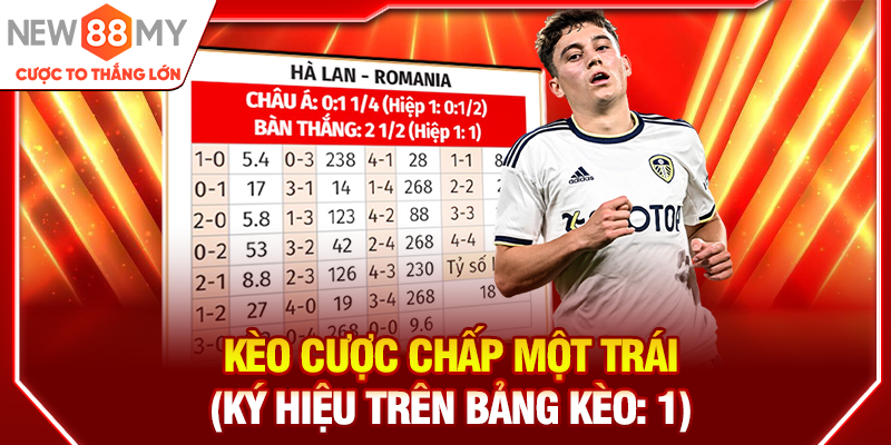 Kèo cược chấp một trái (Ký hiệu trên bảng kèo: 1)