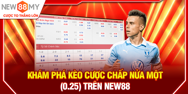 Khám phá kèo cược chấp nửa một (0.25) trên New88